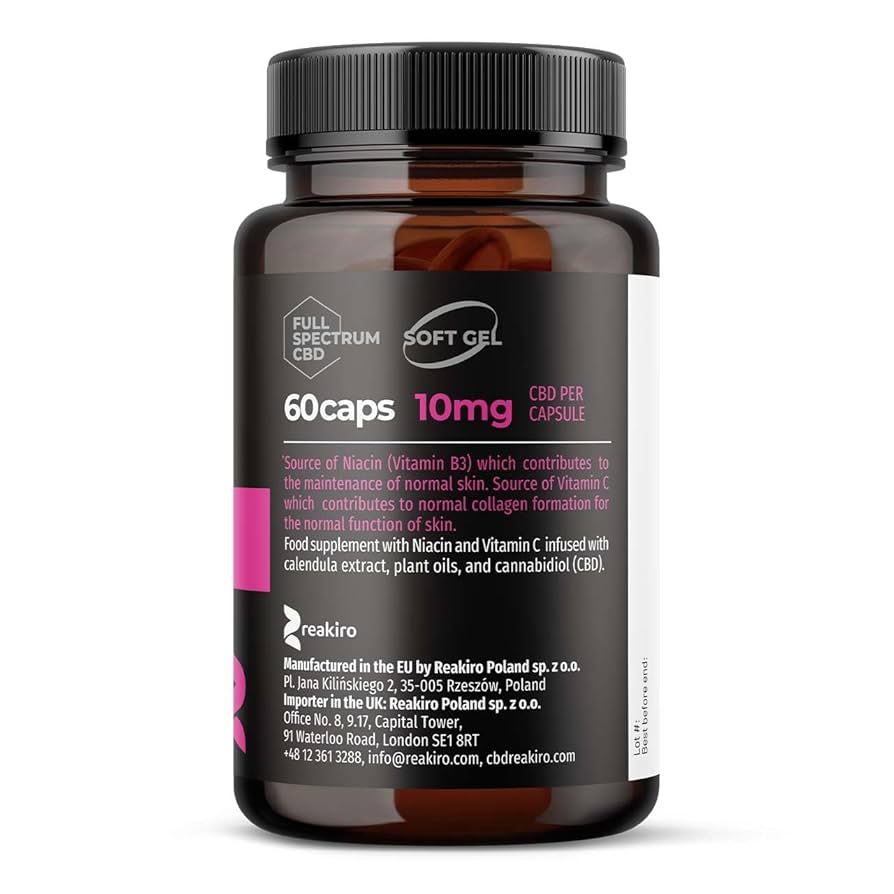 Reakiro Ultimate Beauty CBD Soft Gels 600mg, 60 Capsules